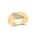 thumbnail image 1 of FB Jewels 10kt Yellow Gold Mens Round Diamond Diagonal Row Flat Top Fashion Ring 1/12 Cttw Size 9, 1 of 3