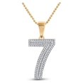 thumbnail image 1 of FB Jewels 10kt Yellow Gold Mens Round Diamond Number 7 Charm Pendant 3/8 Cttw, 1 of 2