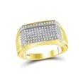 thumbnail image 1 of FB Jewels 10kt Yellow Gold Mens Round Diamond Rectangle Band Ring 1/4 Cttw, 1 of 1