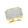 thumbnail image 1 of FB Jewels 10kt Yellow Gold Mens Round Diamond Rectangle Cluster Ring 1/2 Cttw Size 9.5, 1 of 1