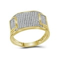 thumbnail image 1 of FB Jewels 10kt Yellow Gold Mens Round Diamond Rectangle Cluster Ring 1/2 Cttw, 1 of 2