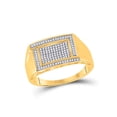 thumbnail image 1 of FB Jewels 10kt Yellow Gold Mens Round Diamond Rectangle Cluster Ring 1/4 Cttw, 1 of 1