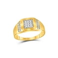 thumbnail image 1 of FB Jewels 10kt Yellow Gold Mens Round Diamond Square Cluster Ring 1/4 Cttw, 1 of 2