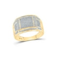 thumbnail image 1 of FB Jewels 10kt Yellow Gold Mens Round Diamond Square Cluster Ring 5/8 Cttw, 1 of 1