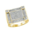 thumbnail image 1 of FB Jewels 10kt Yellow Gold Mens Round Diamond Square Corner Cluster Ring 5/8 Cttw, 1 of 1