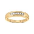 thumbnail image 1 of FB Jewels 10kt Yellow Gold Mens Round Diamond Wedding Band Ring 1/12 Cttw Size 11, 1 of 4