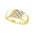thumbnail image 1 of FB Jewels 10kt Yellow Gold Mens Round Diamond Wedding Band Ring 1/2 Cttw, 1 of 1
