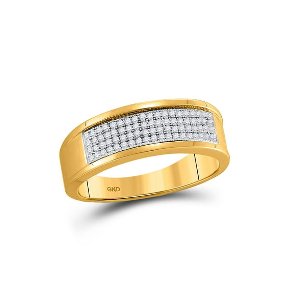 FB Jewels 10kt Yellow Gold Mens Round Diamond Wedding Band Ring 1/4 Cttw Size 8.5