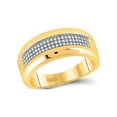 thumbnail image 1 of FB Jewels 10kt Yellow Gold Mens Round Pave-set Diamond Wedding Band Ring 1/4 Cttw, 1 of 1