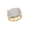 thumbnail image 1 of FB Jewels 10kt Yellow Gold Mens Round Yellow Diamond Rectangle Cluster Ring 5/8 Cttw, 1 of 1