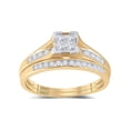 thumbnail image 1 of FB Jewels 10kt Yellow Gold Princess Diamond Bridal Wedding Ring Band Set 1/2 Cttw Size 9, 1 of 4