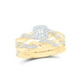 thumbnail image 1 of FB Jewels 10kt Yellow Gold Princess Diamond Bridal Wedding Ring Band Set 1/3 Cttw Size 9, 1 of 1