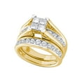 thumbnail image 1 of FB Jewels 10kt Yellow Gold Princess Diamond Bridal Wedding Ring Band Set 7/8 Cttw Size 7, 1 of 1