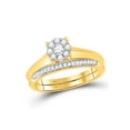 thumbnail image 1 of FB Jewels 10kt Yellow Gold Round Diamond Bridal Wedding Ring Band Set 1/3 Cttw Size 7, 1 of 4