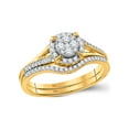 thumbnail image 1 of FB Jewels 10kt Yellow Gold Round Diamond Bridal Wedding Ring Band Set 3/8 Cttw Size 8, 1 of 1