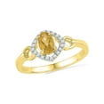 thumbnail image 1 of FB Jewels 10kt Yellow Gold Womens Oval Lab-Created Citrine Solitaire Diamond Ring 1/2 Cttw Size 7.5, 1 of 1