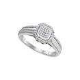 thumbnail image 1 of FB Jewels 10kt Yellow Gold Womens Round Blue Color Enhanced Diamond Heart Cluster Ring 1/4 Cttw, 1 of 1