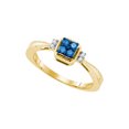 thumbnail image 1 of FB Jewels 10kt Yellow Gold Womens Round Blue Color Enhanced Diamond Simple Cluster Ring 1/6 Cttw Size 5, 1 of 1