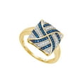 thumbnail image 1 of FB Jewels 10kt Yellow Gold Womens Round Blue Color Enhanced Diamond Square Ring 1/4 Cttw Size 5.5, 1 of 1