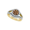 thumbnail image 1 of FB Jewels 10kt Yellow Gold Womens Round Brown Diamond Bridal Wedding Engagement Ring Band Set 1.00 Cttw, 1 of 1