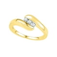 thumbnail image 1 of FB Jewels 10kt Yellow Gold Womens Round Diamond 3-stone Promise Bridal Ring 1/8 Cttw, 1 of 1