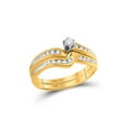 thumbnail image 1 of FB Jewels 10kt Yellow Gold Womens Round Diamond Bridal Wedding Engagement Ring Band Set 1/4 Cttw, 1 of 1