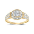 thumbnail image 1 of FB Jewels 10kt Yellow Gold Womens Round Diamond Circle Frame Cluster Ring 1/5 Cttw Size 6, 1 of 4