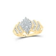 thumbnail image 1 of FB Jewels 10kt Yellow Gold Womens Round Diamond Cluster Baguette Accent Ring 1/2 Cttw, 1 of 1