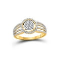 thumbnail image 1 of FB Jewels 10kt Yellow Gold Womens Round Diamond Cluster Bridal Wedding Engagement Ring 1/6 Cttw, 1 of 1