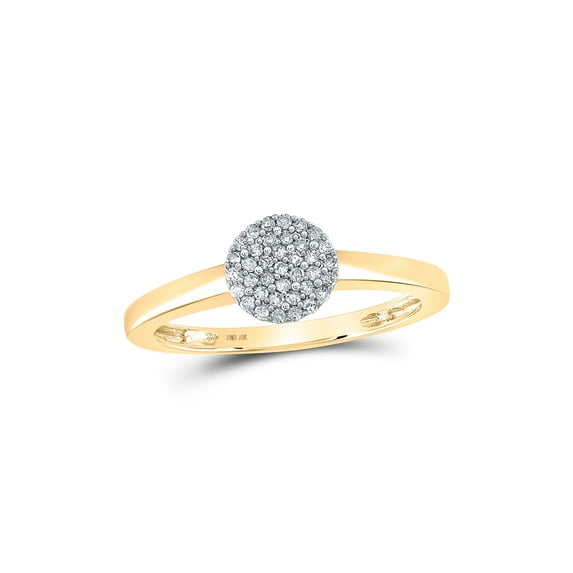 FB Jewels 10kt Yellow Gold Womens Round Diamond Cluster Ring 1/8 Cttw Size 9.5