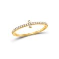 thumbnail image 1 of FB Jewels 10kt Yellow Gold Womens Round Diamond Cross Stackable Band Ring 1/6 Cttw, 1 of 1