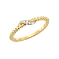 thumbnail image 1 of FB Jewels 10kt Yellow Gold Womens Round Diamond Crossover Stackable Band Ring 1/20 Cttw, 1 of 1