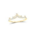 thumbnail image 1 of FB Jewels 10kt Yellow Gold Womens Round Diamond Crown Tiara Fashion Band Ring 1/5 Cttw Size 8, 1 of 4