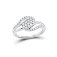 thumbnail image 1 of FB Jewels 10kt Yellow Gold Womens Round Diamond Elevated Rectangle Cluster Bridal Wedding Engagement Ring 1.00 Cttw - Size 9, 1 of 1