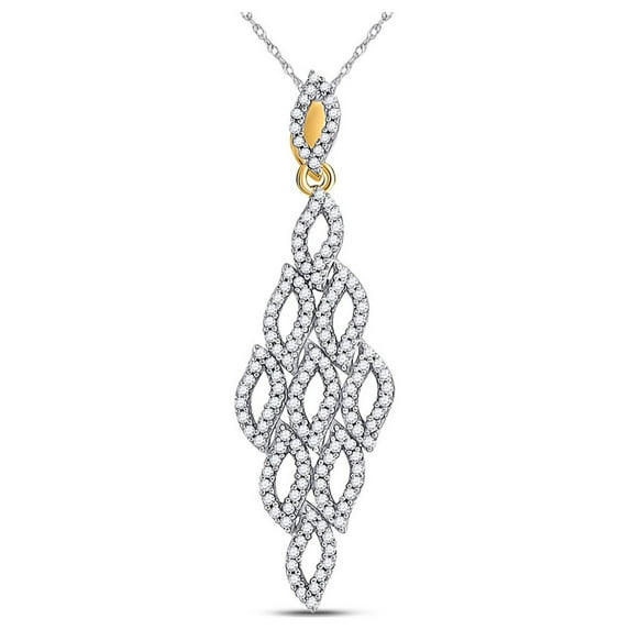 FB Jewels 10kt Yellow Gold Womens Round Diamond Fashion Pendant 3/8 Cttw