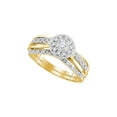 thumbnail image 1 of FB Jewels 10kt Yellow Gold Womens Round Diamond Halo Bridal Wedding Engagement Ring Band Set 1/3 Cttw, 1 of 1