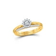 thumbnail image 1 of FB Jewels 10kt Yellow Gold Womens Round Diamond Halo Bridal Wedding Engagement Ring Band Set 1/4 Cttw, 1 of 2