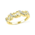 thumbnail image 1 of FB Jewels 10kt Yellow Gold Womens Round Diamond Heart Band Ring 1/8 Cttw, 1 of 1