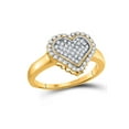thumbnail image 1 of FB Jewels 10kt Yellow Gold Womens Round Diamond Heart Cluster Ring 1/4 Cttw, 1 of 1