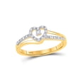 thumbnail image 1 of FB Jewels 10kt Yellow Gold Womens Round Diamond Heart Promise Bridal Ring 1/20 Cttw, 1 of 1