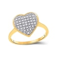 thumbnail image 1 of FB Jewels 10kt Yellow Gold Womens Round Diamond Heart Ring 1/10 Cttw, 1 of 1