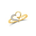 thumbnail image 1 of FB Jewels 10kt Yellow Gold Womens Round Diamond Heart Ring 1/20 Cttw, 1 of 1