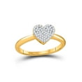 thumbnail image 1 of FB Jewels 10kt Yellow Gold Womens Round Diamond Heart Ring 1/6 Cttw Size 9.5, 1 of 1