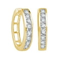 thumbnail image 1 of FB Jewels 10kt Yellow Gold Womens Round Diamond Hoop Earrings 1.00 Cttw In Channel Setting (I1-I2 clarity; H-I color), 1 of 1