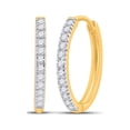 thumbnail image 1 of FB Jewels 10kt Yellow Gold Womens Round Diamond Hoop Earrings 1/2 Cttw, 1 of 1