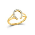 thumbnail image 1 of FB Jewels 10kt Yellow Gold Womens Round Diamond Horseshoe Lucky Ring 1/12 Cttw, 1 of 1