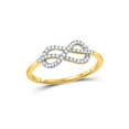 thumbnail image 1 of FB Jewels 10kt Yellow Gold Womens Round Diamond Infinity Fashion Ring 1/6 Cttw Size 8.5, 1 of 4