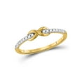 thumbnail image 1 of FB Jewels 10kt Yellow Gold Womens Round Diamond Infinity Knot Stackable Ring 1/10 Cttw, 1 of 1