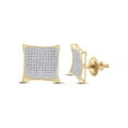 thumbnail image 1 of FB Jewels 10kt Yellow Gold Womens Round Diamond Kite Cluster Earrings 3/4 Cttw, 1 of 2
