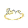 thumbnail image 1 of FB Jewels 10kt Yellow Gold Womens Round Diamond Love Band Ring 1/12 Cttw, 1 of 1